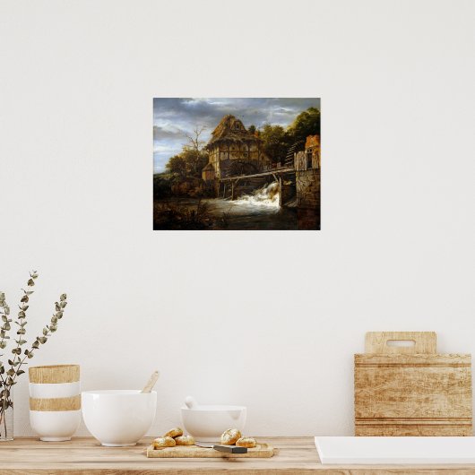 Jacob van Ruisdael Two Undershot Watermills Poster (Küche)
