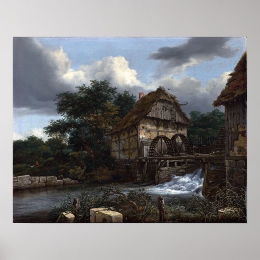Jacob van Ruisdael Two Watermills Poster (Vorne)