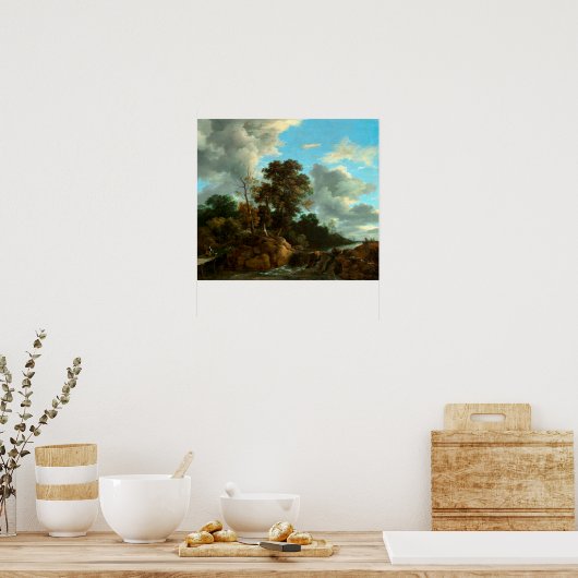 Jacob van Ruisdael Wasserfall mit Zahlen Poster (Küche)
