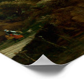 Jacob van Ruisdael Wasserfall mit Zahlen Poster (Ecke)