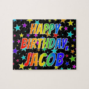 "JACOB" Vorname, Spaß "GLÜCKLICHER BIRTHTAG" Puzzle