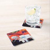 Jacob Wrestling mit dem Engel, Gauguin Rechteckiger Pappuntersetzer (Vor Ort)