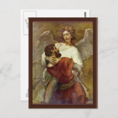 Jacob Wrestling mit dem Engel von Rembrandt Postkarte (Vorne/Hinten)