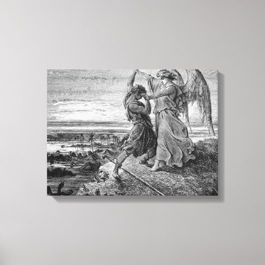 Jacob Wrestling With The Angel Gustave Dore 1855 Leinwanddruck (Vorderseite)