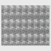 Jacobean Blumen-Damast, grau/Grau und Weiß Geschenkpapier (Flach)