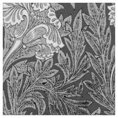 Jacobean Blumen-Damast, grau/Grau und Weiß Stoff (Nahaufnahme)