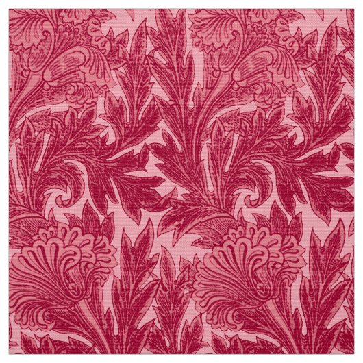 Jacobean Blumen-Damast, pinkfarben und hellrosa Stoff (Muster)