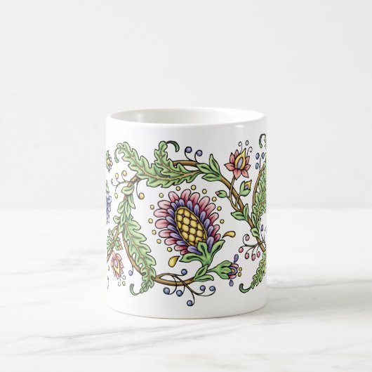 Jacobean Blumenzeichnende FederTasse Kaffeetasse (Mittel)
