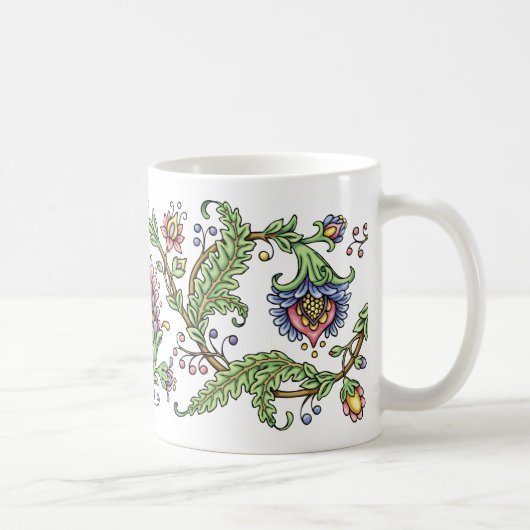 Jacobean Blumenzeichnende FederTasse Kaffeetasse (Rechts)