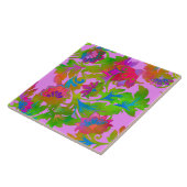 Jacobean Floral Twist Rouge Fliese (Seite)