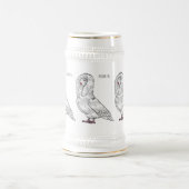 Jacobin-Taube-Cartoon Bierglas (Mittel)