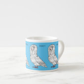 Jacobin-Taube-Cartoon Espressotasse (Vorderseite Rechts)