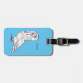 Jacobin-Taube-Cartoon Gepäckanhänger (Vorderseite horizontal)