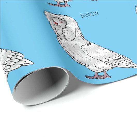 Jacobin-Taube-Cartoon Geschenkpapier (Rolleneckpunkt)