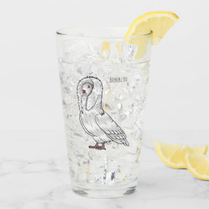 Jacobin-Taube-Cartoon Glas