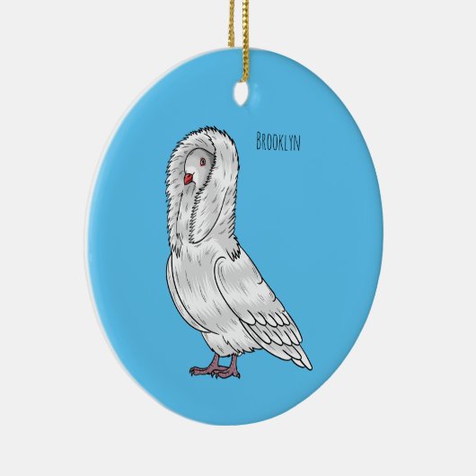 Jacobin-Taube-Cartoon Keramik Ornament (Rechts)