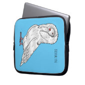 Jacobin-Taube-Cartoon Laptopschutzhülle (Vorderseite Links)