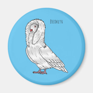 Jacobin-Taube-Cartoon Magnet