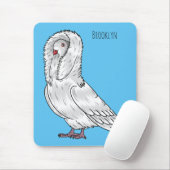 Jacobin-Taube-Cartoon Mousepad (Mit Mouse)