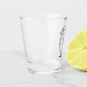 Jacobin-Taube-Cartoon Schnapsglas (Links)