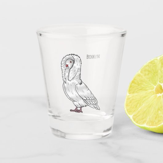 Jacobin-Taube-Cartoon Schnapsglas (Vorderseite)