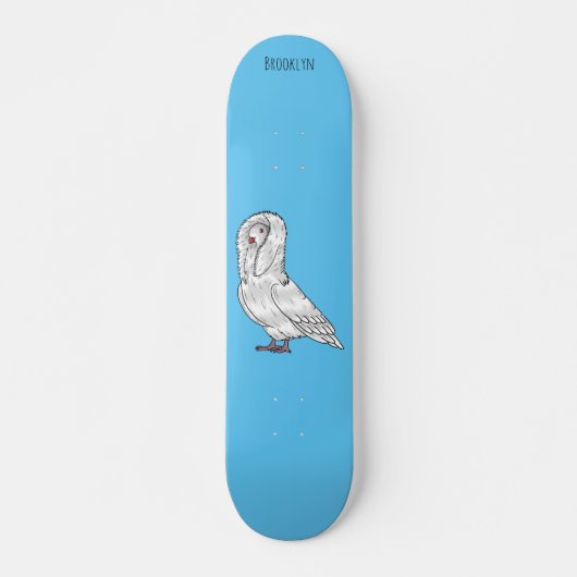 Jacobin-Taube-Cartoon Skateboard (Vorne)