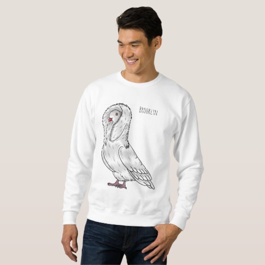 Jacobin-Taube-Cartoon Sweatshirt (Vorne ganz)