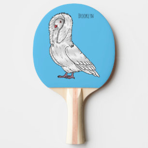 Jacobin-Taube-Cartoon Tischtennis Schläger