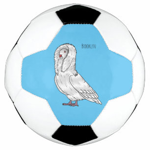 Jacobinertaube Vogel Cartoon-Illustration Fußball