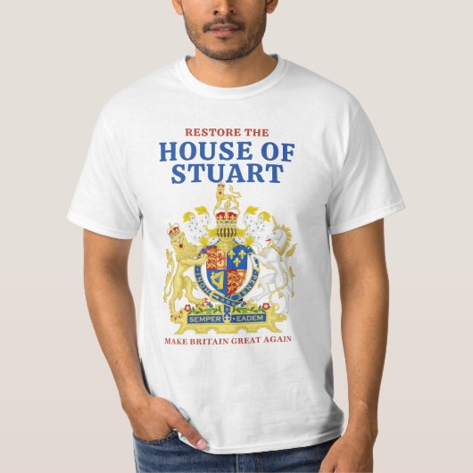 Jacobite Stuart Monarchist T-Shirt (Vorderseite)