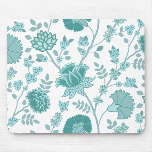 Jacobobobohne Blumenmuster Tees auf Weiß Mousepad (Vorne)