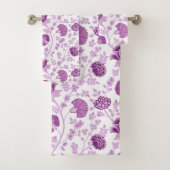 Jacobobobohnenartige Muster auf Weiß Badhandtuch Set (Insitu)