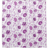 Jacobobobohnenartige Muster auf Weiß Duschvorhang (Vorderseite)