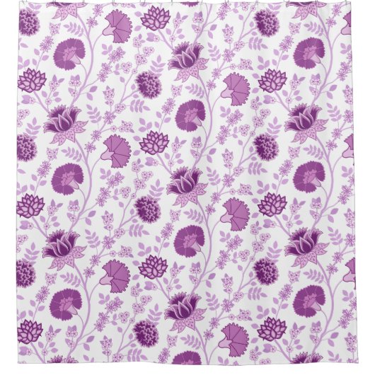 Jacobobobohnenartige Muster auf Weiß Duschvorhang (Vorderseite)