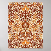 JacobobobohnenDamast, Beige und Schokolade Braun Poster (Vorne)
