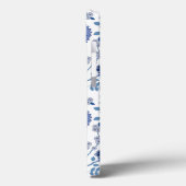 Jacobobobohnenfloral Big Pattern Blues auf Weiß Case-Mate iPhone Hülle (Rückseite / Links)