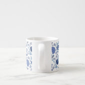 Jacobobobohnenfloral Big Pattern Blues auf Weiß Espressotasse (Rückseite)