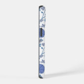 Jacobobobohnenfloral Big Pattern Blues auf Weiß iPhone 15 Hülle (Rechte Seite)