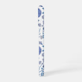 Jacobobobohnenfloral Big Pattern Blues auf Weiß iPhone 16 Hülle (Linke Seite)