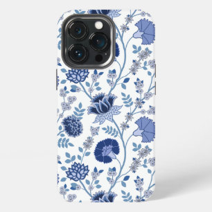 Jacobobobohnenfloral Big Pattern Blues auf Weiß iPhone 13 Pro Hülle