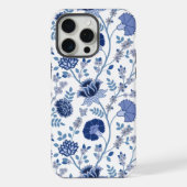 Jacobobobohnenfloral Big Pattern Blues auf Weiß iPhone Hülle (Rückseite)