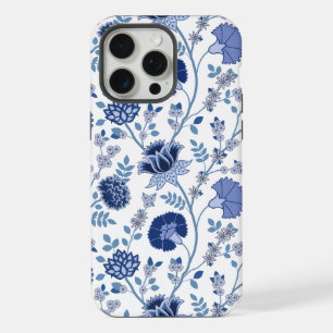 Jacobobobohnenfloral Big Pattern Blues auf Weiß iPhone 15 Pro Max Hülle