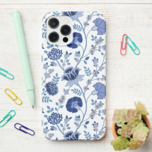 Jacobobobohnenfloral Big Pattern Blues auf Weiß iPhone 12 Pro Max Hülle