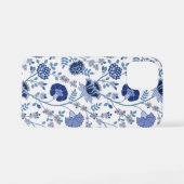 Jacobobobohnenfloral Big Pattern Blues auf Weiß iPhone Hülle (Rückseite (Horizontal))