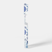 Jacobobobohnenfloral Big Pattern Blues auf Weiß iPhone Hülle (Linke Seite)