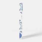 Jacobobobohnenfloral Big Pattern Blues auf Weiß iPhone Hülle (Rechte Seite)