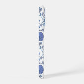 Jacobobobohnenfloral Big Pattern Blues auf Weiß iPhone Hülle (Rechte Seite)