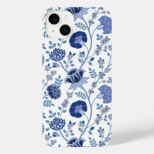Jacobobobohnenfloral Big Pattern Blues auf Weiß iPhone 14 Plus Hülle