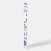 Jacobobobohnenfloral Big Pattern Blues auf Weiß iPhone Hülle (Rechte Seite)