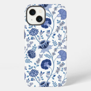 Jacobobobohnenfloral Big Pattern Blues auf Weiß iPhone 13 Hülle